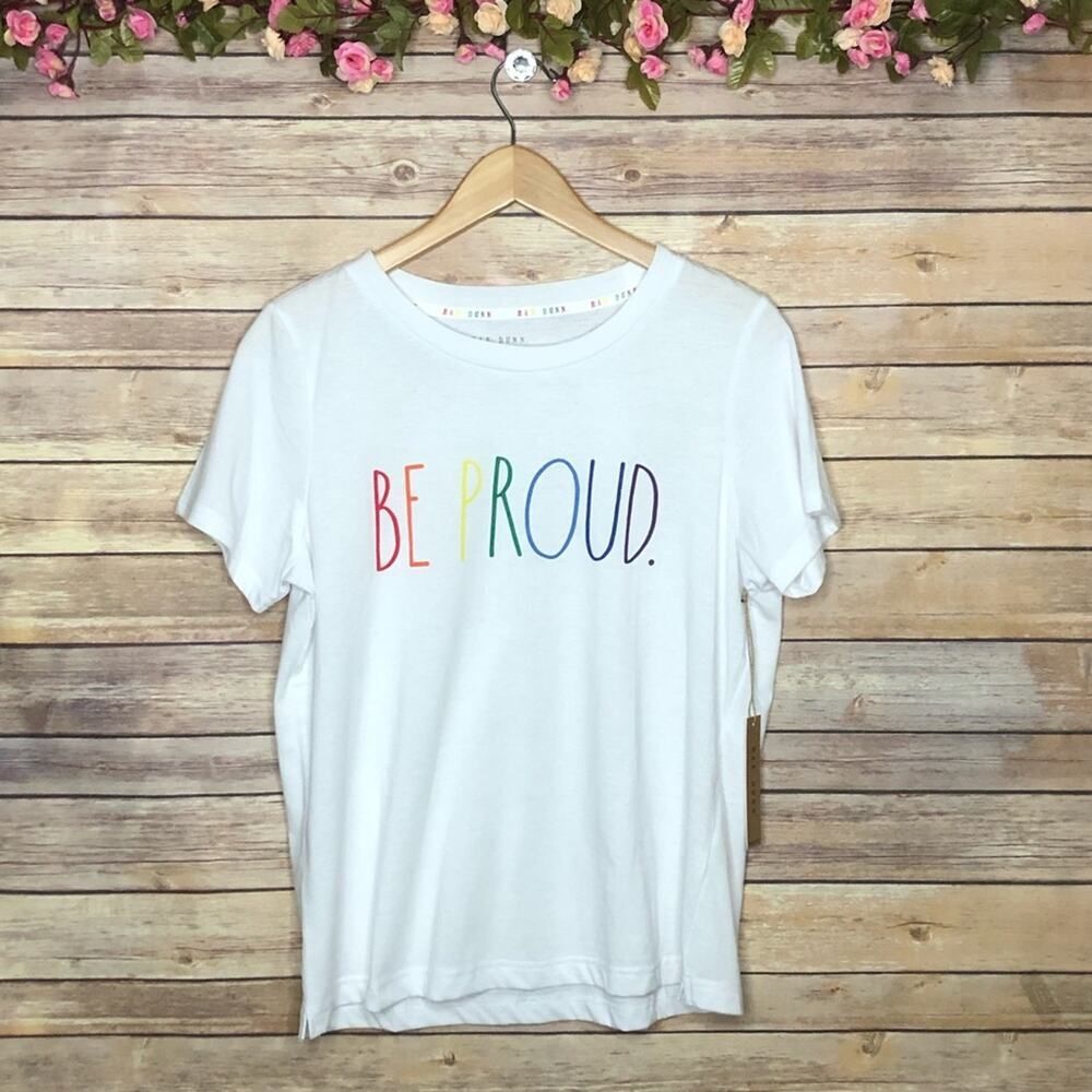 NWT Rae Dunn Rainbow Be Proud Top
